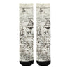 MAP AND SOME ILLUSTRATIONS Unisex Mixed-Fabric Socks