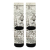 MAP AND SOME ILLUSTRATIONS Unisex Mixed-Fabric Socks