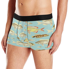 VINTAGE MOTORCYCLES AND COLORFUL FISH... IN THE MOUNTAINS Men's All Over Print Boxer Briefs