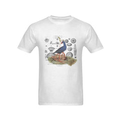 Blue Bird and Sea Urchins Men's Printed Cotton Tee Shirt