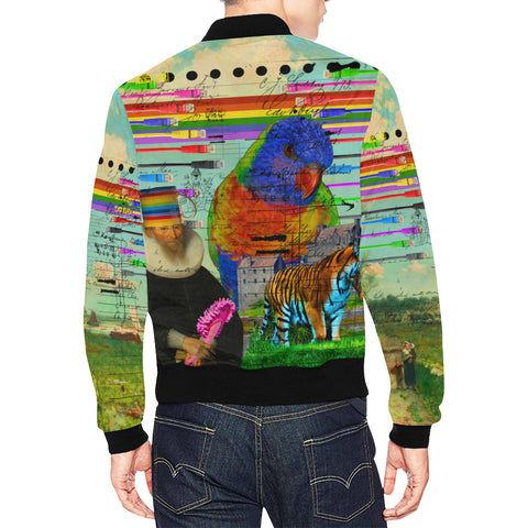 THE BIG PARROT All Over Print Bomber Jacket for Men