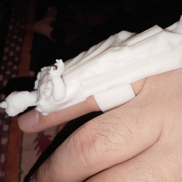 Athena Statue White Resin Ring
