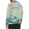 VINTAGE MOTORCYCLES AND COLORFUL FISH... IN THE MOUNTAINS All Over Print Windbreaker for Men
