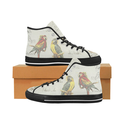 THE PARROT MAP II Men's All Over Print Canvas Sneakers