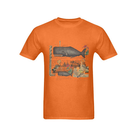 whale and hoopoe 1 3 3 Men's T-Shirt in USA Size (Front Printing Only)