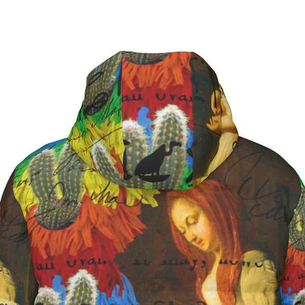 AND THIS, IS THE RAINBOW BRUSH CACTUS. II All-Over Print Unisex Long Down Jacket
