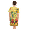 HERE, TAKE IT II All Over Print Cotton V Neck Tee Dress