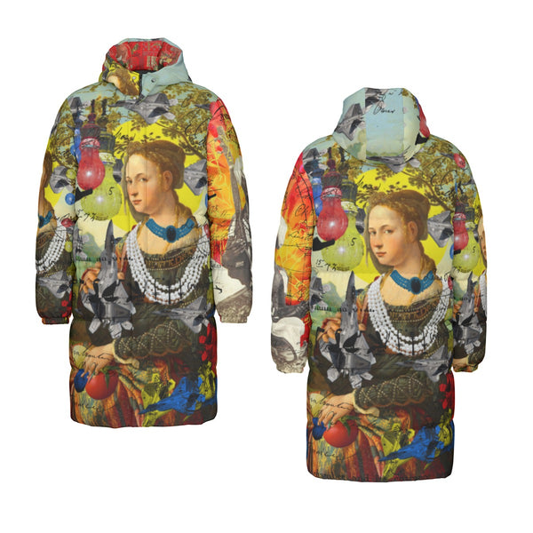 THE PLANE TECHNICIAN / UNPAINTER X THE SITAR PLAYER II All-Over Print Unisex Long Down Jacket