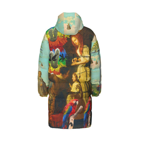 DANDELIONS X THE OLD PHOTO I X AND THIS, IS THE RAINBOW BRUSH CACTUS. II All-Over Print Unisex Long Down Jacket