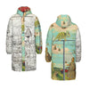 DANDELIONS X MAP AND SOME ILLUSTRATIONS All-Over Print Unisex Long Down Jacket