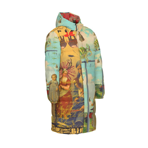 DANDELIONS X THE OLD PHOTO I All-Over Print Unisex Long Down Jacket