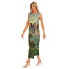 ANIMAL MIX CREATURES AND LOST SOULS AT SEA All-Over Print Women's Sleeveless Long Dress