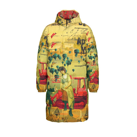 HERE, TAKE IT II All-Over Print Unisex Long Down Jacket