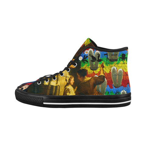 AND THIS, IS THE RAINBOW BRUSH CACTUS. II Women's All Over Print Canvas Sneakers