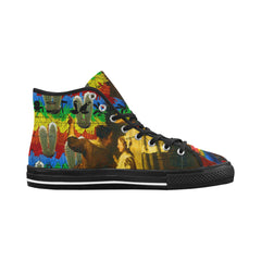 AND THIS, IS THE RAINBOW BRUSH CACTUS. II Women's All Over Print Canvas Sneakers