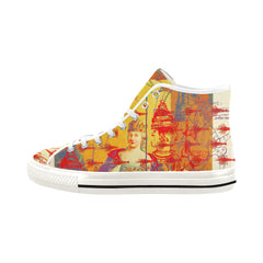 THE ONE BIG QUEEN AND THE MANY LITTLE RED LOBSTERS Men's All Over Print Canvas Sneakers