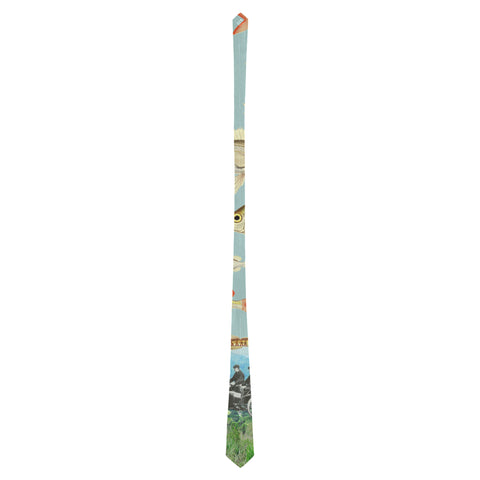 VINTAGE MOTORCYCLES AND COLORFUL FISH... IN THE MOUNTAINS Necktie