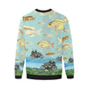 VINTAGE MOTORCYCLES AND COLORFUL FISH... IN THE MOUNTAINS Men's Oversized Fleece Sweatshirt