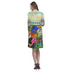 THE BIG PARROT Loose Round Neck Dress