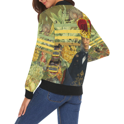 THE FOUR CROWNS All Over Print Bomber Jacket for Women
