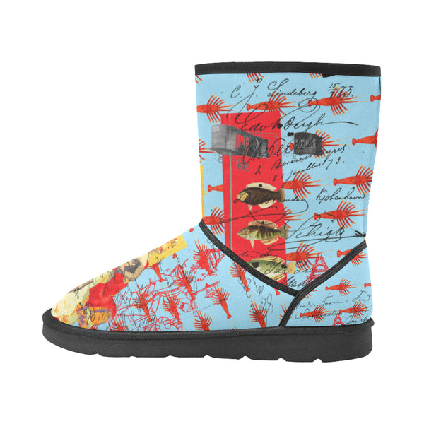 THE SHOWY PLANE HUNTER AND FISH IV Unisex All Over Print Snow Boots