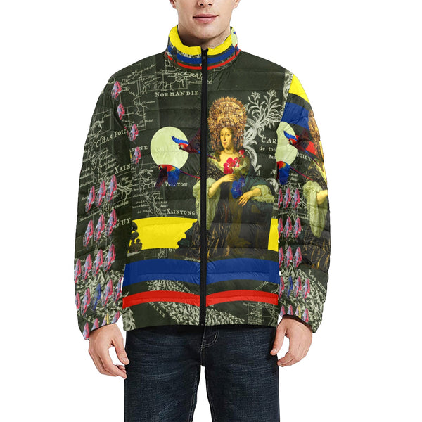FLOWERS OF THE QUEEN Men's All Over Print Puffer Jacket