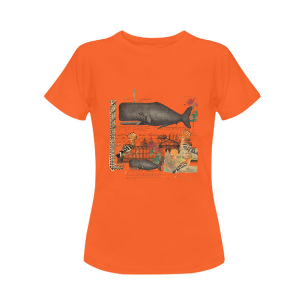 whale and hoopoe 1 3 6 Women's T-Shirt in USA Size (Front Printing Only)