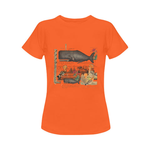 whale and hoopoe 1 3 6 Women's T-Shirt in USA Size (Front Printing Only)