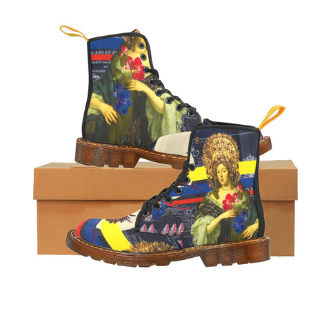 THE FLOWERS OF THE QUEEN Women's All Over Print Fabric High Boots