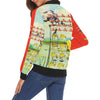 ACCORDING TO PLAN. All Over Print Bomber Jacket for Women