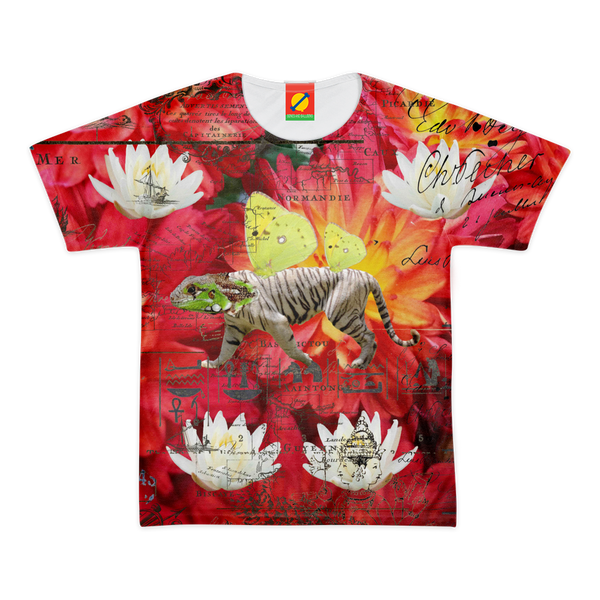 ANIMAL MIX - THE TIGER LIZARD AND THE LOTUS Men's All Over Print Tee