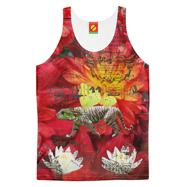 ANIMAL MIX - THE TIGER LIZARD AND THE LOTUS Men's All Over Print Tank Top