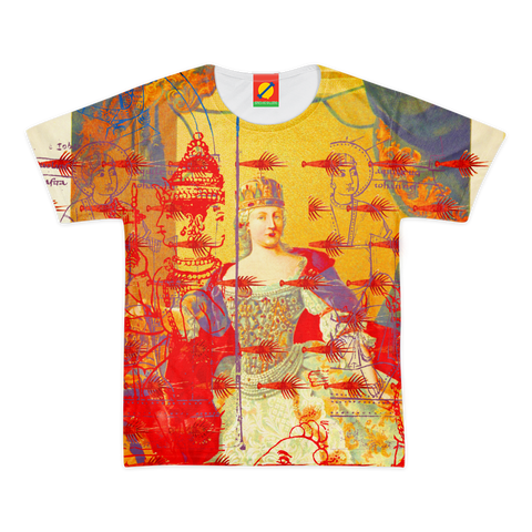 THE ONE BIG QUEEN AND THE MANY LITTLE RED LOBSTERS Women's All Over Print Tee