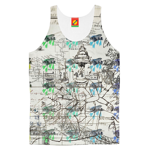 THE ANIMAL MIX DUCK-FOOTED HORNED BEE CAT Men's All Over Print Tank Top