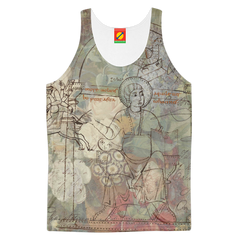FLOWER PAINTING X MISC. ILLUSTRATIONS Men's All Over Print Tank Top