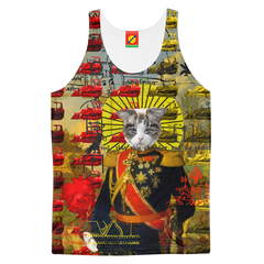 HOLY CATMEN WITH RED AND YELLOW Women's All Over Print Tank Top