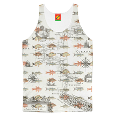 FISH AND A NAUTICAL MAP Men's All Over Print Tank Top
