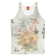 NAUTICAL MAP  SOME FLOWERS AND SOME BIR Women's All Over Print Tank Top