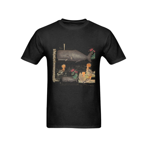 whale and hoopoe 1 3 8 Men's T-Shirt in USA Size (Front Printing Only)