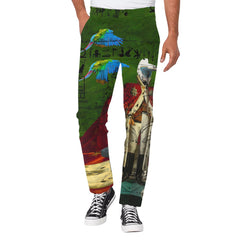 THE DISTORTED KING, THE DISTORTED COLORFUL PARROTS AND THEIR DISTORTED TREASURE OF SPARE TIRES II Unisex All Over Print Casual Pants