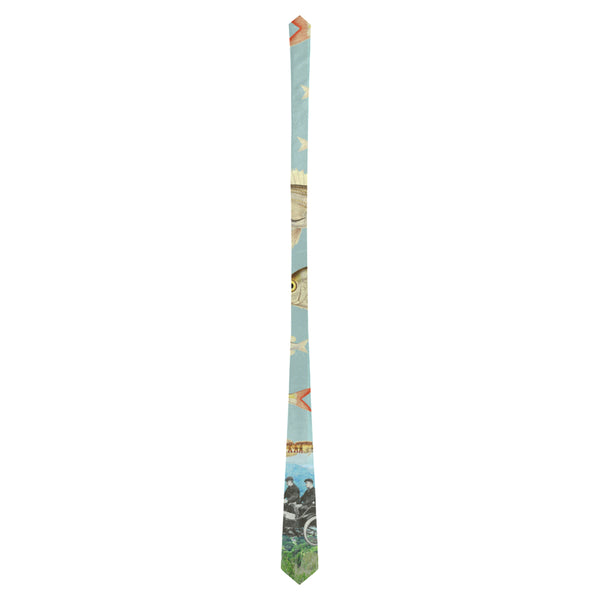 VINTAGE MOTORCYCLES AND COLORFUL FISH... IN THE MOUNTAINS Necktie