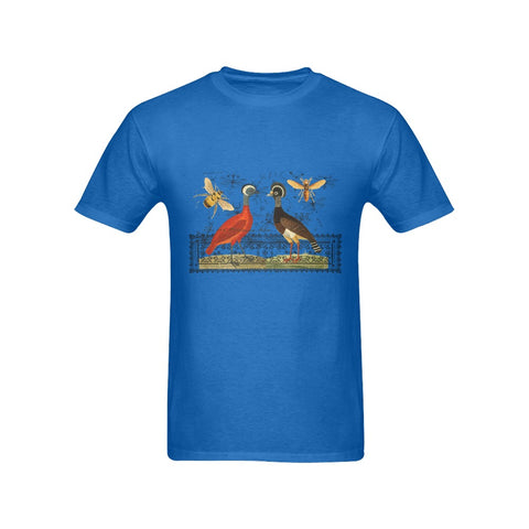 Two Hens, Two Bees and the Illustrated Rug Men's Printed Cotton Tee Shirt