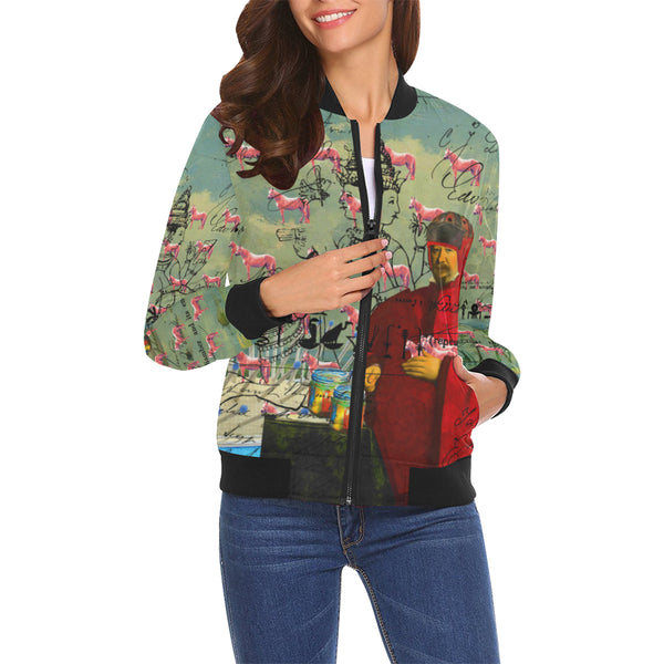 I FOUND THEM IN THERE III All Over Print Bomber Jacket for Women