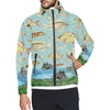 VINTAGE MOTORCYCLES AND COLORFUL FISH... IN THE MOUNTAINS All Over Print Windbreaker