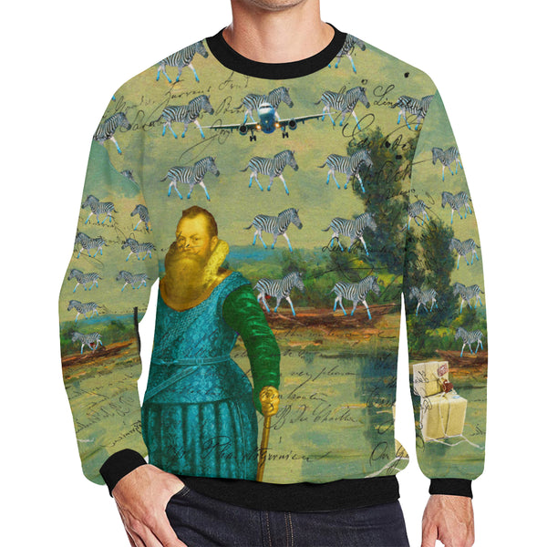 A PACKAGE FOR THE ZEBRAS Men's Oversized Fleece Sweatshirt