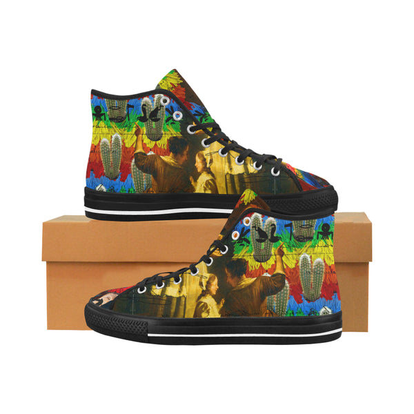 AND THIS, IS THE RAINBOW BRUSH CACTUS. II Men's All Over Print Canvas Sneakers