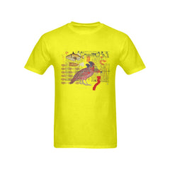 Hens and Hieroglyphics Men's Printed Cotton Tee Shirt