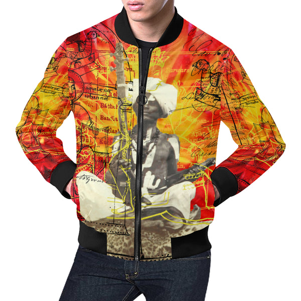 THE SITAR PLAYER All Over Print Bomber Jacket for Men