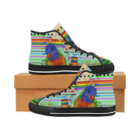 THE BIG PARROT Women's All Over Print Canvas Sneakers