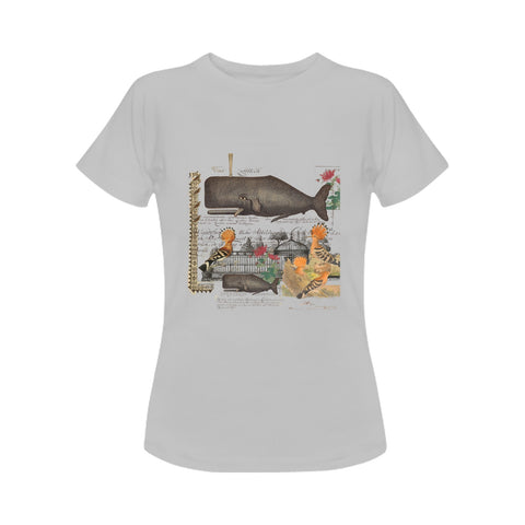 whale and hoopoe 1 3 4 Women's T-Shirt in USA Size (Front Printing Only)